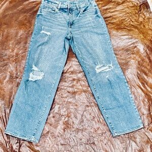 Old Navy O.G.Loose High Rise Classic Light Blue Distressed Women’s Jeans